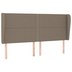 vidaXL Sängynpäädy korvilla, taupe, 203x23x118/128cm, kangas hinta ja tiedot | Sängyt | hobbyhall.fi