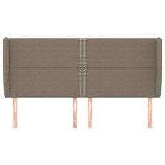 vidaXL Sängynpäädy korvilla, taupe, 203x23x118/128cm, kangas hinta ja tiedot | Sängyt | hobbyhall.fi