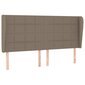 vidaXL Sängynpäädy korvilla, taupe, 203x23x118/128cm, kangas hinta ja tiedot | Sängyt | hobbyhall.fi