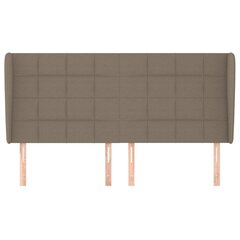 vidaXL Sängynpäädy korvilla, taupe, 203x23x118/128cm, kangas hinta ja tiedot | Sängyt | hobbyhall.fi