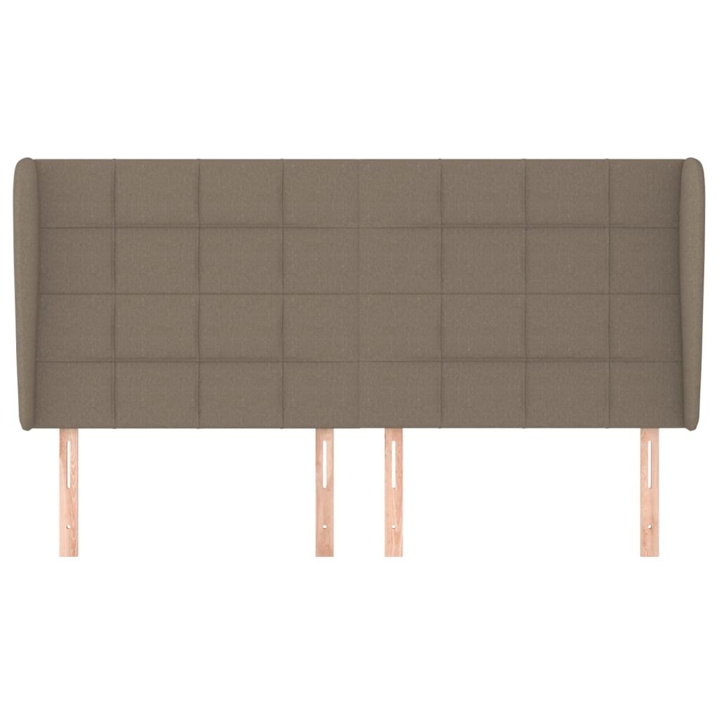 vidaXL Sängynpäädy korvilla, taupe, 203x23x118/128cm, kangas hinta ja tiedot | Sängyt | hobbyhall.fi