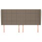 vidaXL Sängynpäädy korvilla, taupe, 203x23x118/128cm, kangas hinta ja tiedot | Sängyt | hobbyhall.fi