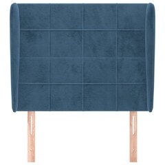 Sängynpäädy korvilla vidaXL, sametti, 103x23x118/128cm, sininen hinta ja tiedot | Sängyt | hobbyhall.fi