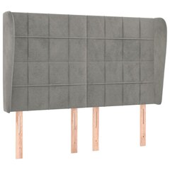 vidaXL pääty korvilla, harmaa, 147x23x118/128cm, samettia hinta ja tiedot | Sängyt | hobbyhall.fi