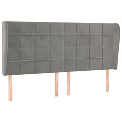 vidaXL pääty korvilla, harmaa, 183x23x118/128cm, samettia hinta ja tiedot | Sängyt | hobbyhall.fi