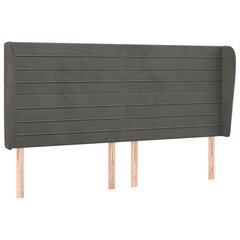 vidaXL pääty korvilla, harmaa, 203x23x118/128cm, samettia hinta ja tiedot | Sängyt | hobbyhall.fi