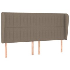 vidaXL Sängynpääty korvilla, taupe, 203x23x118/128cm, kangas hinta ja tiedot | Sängyt | hobbyhall.fi