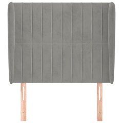 vidaXL pääty korvilla, harmaa, 103x23x118/128cm, samettia hinta ja tiedot | Sängyt | hobbyhall.fi