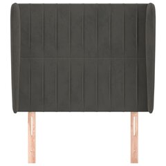 vidaXL pääty korvilla, harmaa, 103x23x118/128cm, samettia hinta ja tiedot | Sängyt | hobbyhall.fi