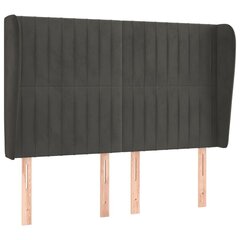 vidaXL pääty korvilla, harmaa, 147x23x118/128cm, samettia hinta ja tiedot | Sängyt | hobbyhall.fi