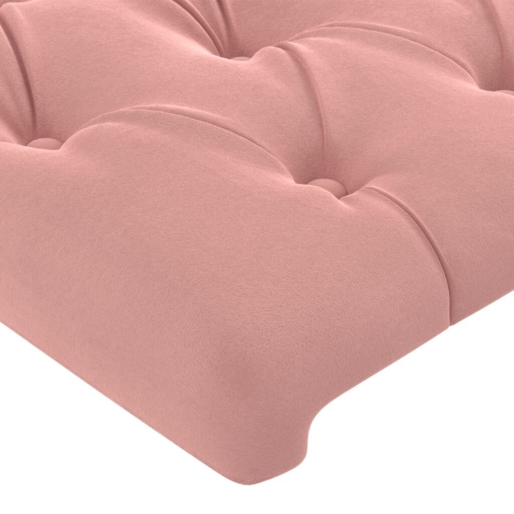 vidaXL pääty korvilla, pinkki, 203x23x118/128cm, sametti hinta ja tiedot | Sängyt | hobbyhall.fi