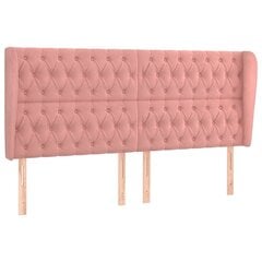 vidaXL pääty korvilla, pinkki, 203x23x118/128cm, sametti hinta ja tiedot | Sängyt | hobbyhall.fi