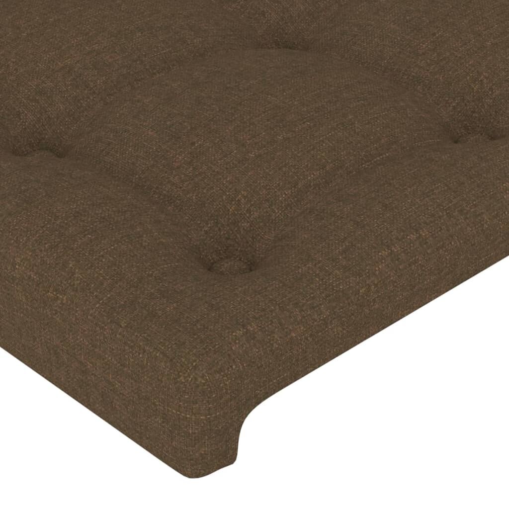 vidaXL pääty korvilla, ruskea, 203x23x118/128cm, kangas hinta ja tiedot | Sängyt | hobbyhall.fi