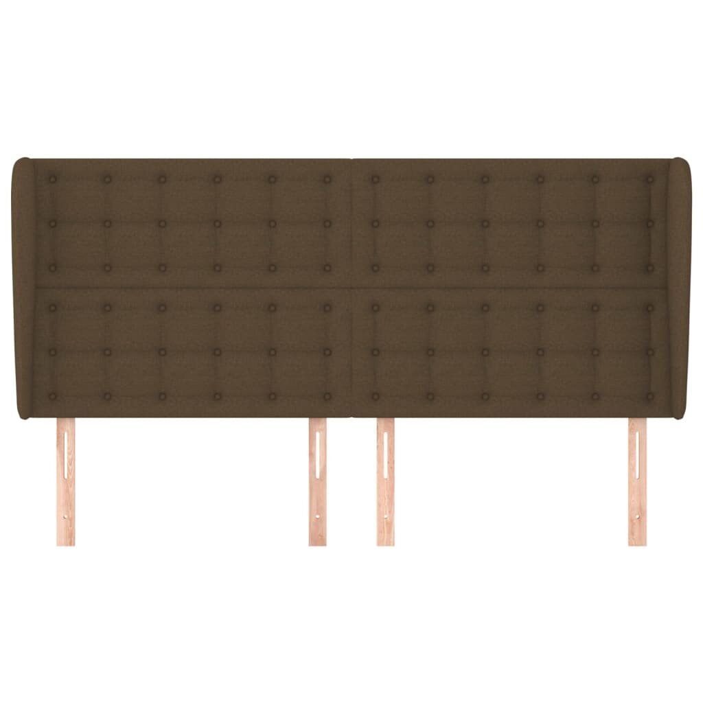 vidaXL pääty korvilla, ruskea, 203x23x118/128cm, kangas hinta ja tiedot | Sängyt | hobbyhall.fi