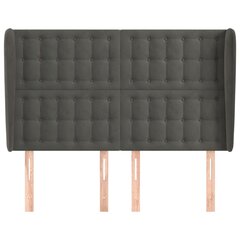 vidaXL pääty korvilla, harmaa, 147x23x118/128cm, samettia hinta ja tiedot | Sängyt | hobbyhall.fi