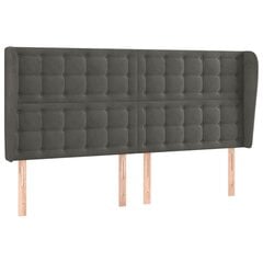 vidaXL pääty korvilla, harmaa, 163x23x118/128cm, samettia hinta ja tiedot | Sängyt | hobbyhall.fi