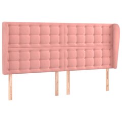 vidaXL pääty korvilla, vaaleanpunainen, 163x23x118/128cm, sametti hinta ja tiedot | Sängyt | hobbyhall.fi