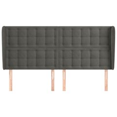 vidaXL pääty korvilla, harmaa, 183x23x118/128cm, samettia hinta ja tiedot | Sängyt | hobbyhall.fi