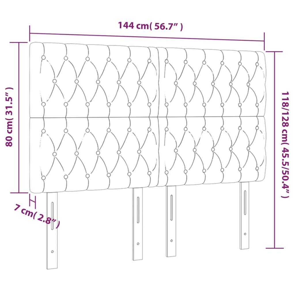 vidaXL Sängyt, 4 kpl, tummanruskea, 72x7x78/88cm, kangas hinta ja tiedot | Sängyt | hobbyhall.fi