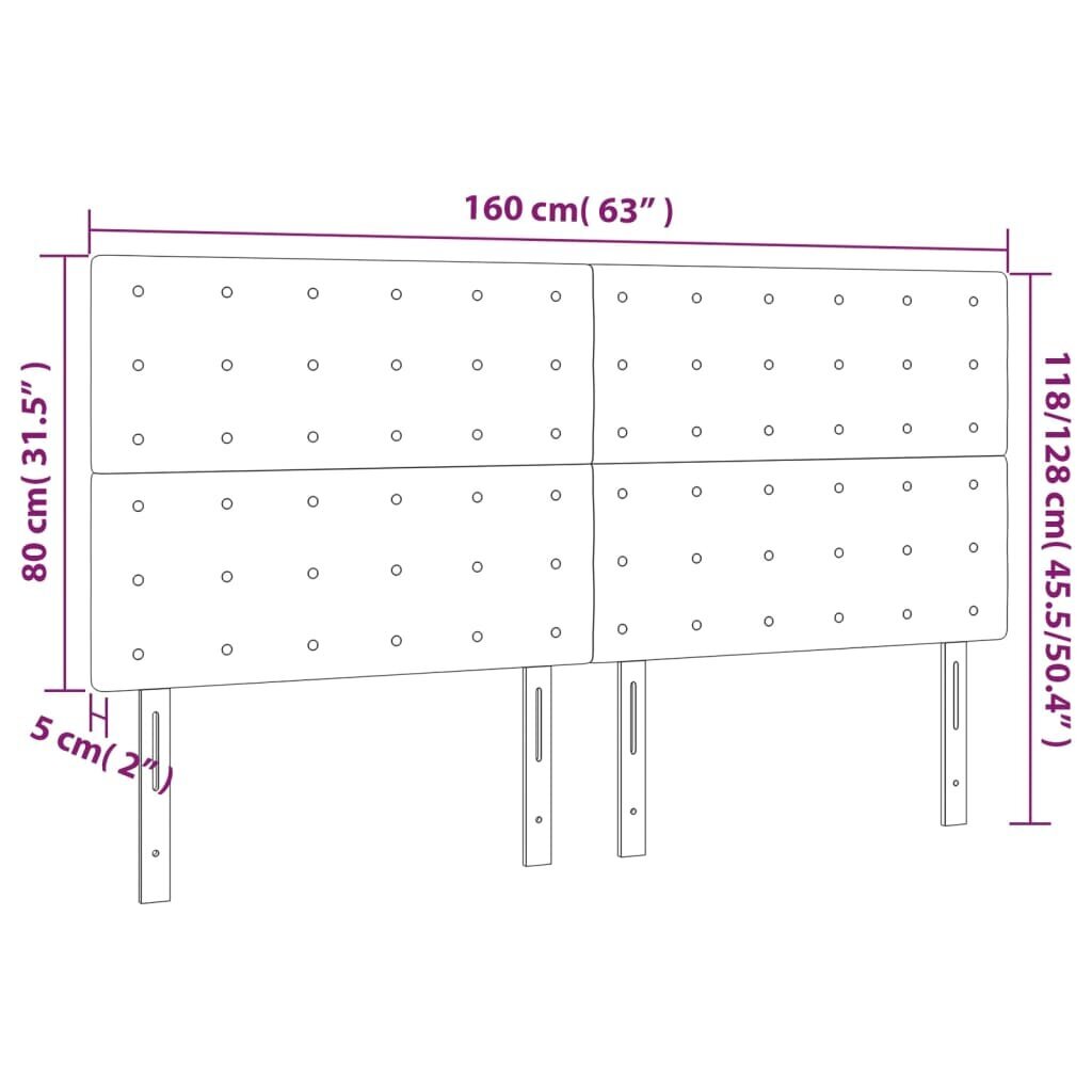 vidaXL pääty, 4 kpl, sininen, 80x5x78/88cm, kangas hinta ja tiedot | Sängyt | hobbyhall.fi