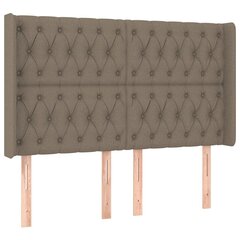 vidaXL Sängynpääty korvilla, taupe, 147x16x118/128cm, kangas hinta ja tiedot | Sängyt | hobbyhall.fi