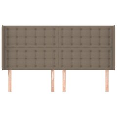 vidaXL Sängynpääty korvilla, taupe, 163x16x118/128cm, kangas hinta ja tiedot | Sängyt | hobbyhall.fi