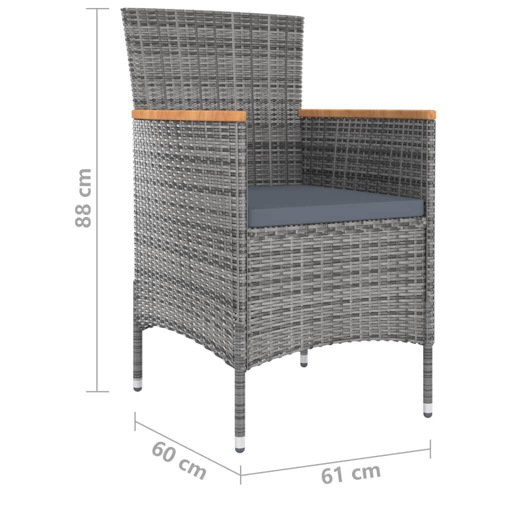 Ulkokalusteet vidaXL, harmaa/ruskea hinta ja tiedot | Puutarhakalusteet | hobbyhall.fi