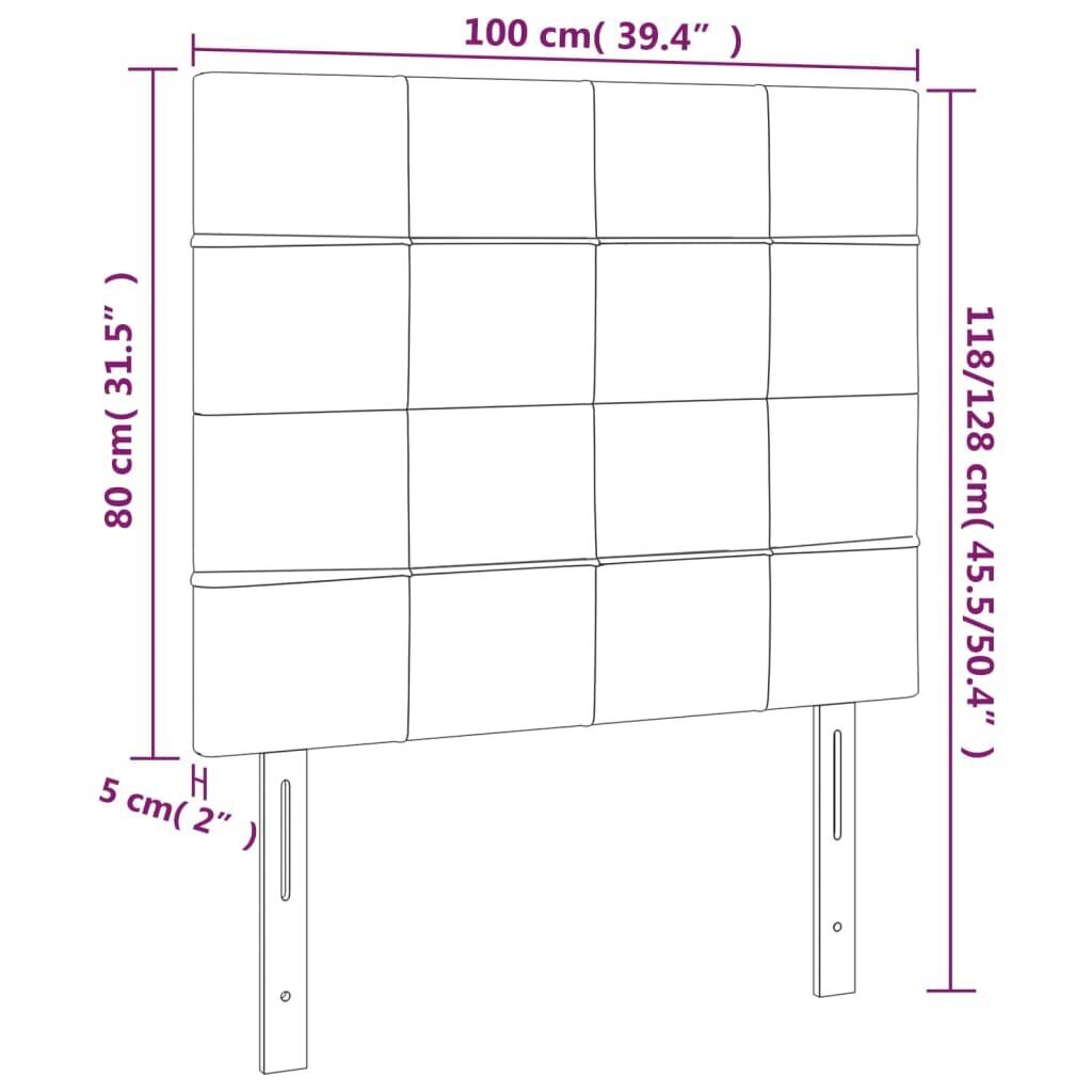 Sängynpääty vidaXL, sametti, 2 kpl, 100x5x78/88cm, tummanvihreä hinta ja tiedot | Sängyt | hobbyhall.fi