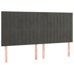 vidaXL pääty, 4 kpl, tummanharmaa, 80x5x78/88cm, sametti hinta ja tiedot | Sängyt | hobbyhall.fi