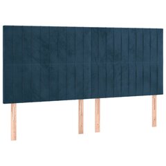 vidaXL pääty, 4 kpl tummansininen, 80x5x78/88cm, sametti hinta ja tiedot | Sängyt | hobbyhall.fi