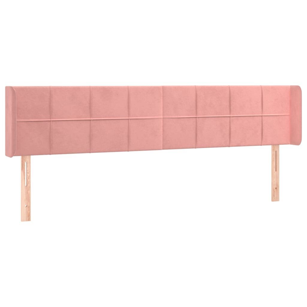 vidaXL pääty korvilla, pinkki, 203x16x78/88cm, sametti hinta ja tiedot | Sängyt | hobbyhall.fi