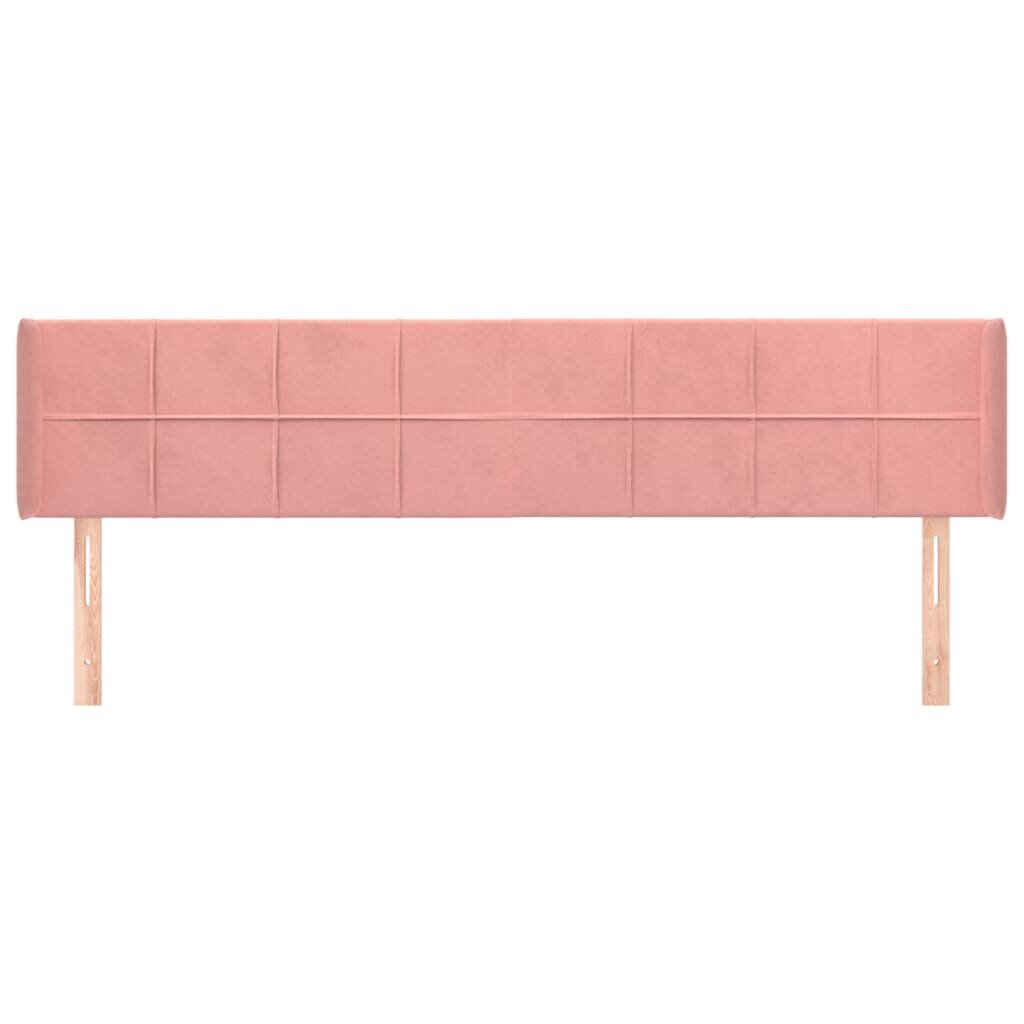 vidaXL pääty korvilla, pinkki, 203x16x78/88cm, sametti hinta ja tiedot | Sängyt | hobbyhall.fi