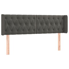 vidaXL pääty korvilla, tummanharmaa, 147x16x78/88cm, samettia hinta ja tiedot | Sängyt | hobbyhall.fi