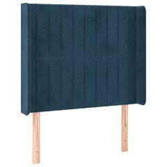 vidaXL pääty korvilla, tummansininen, 83x16x118/128cm, sametti hinta ja tiedot | Sängyt | hobbyhall.fi