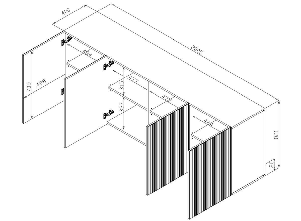 Lipasto Cama Meble Pafos, musta hinta ja tiedot | Lipastot | hobbyhall.fi