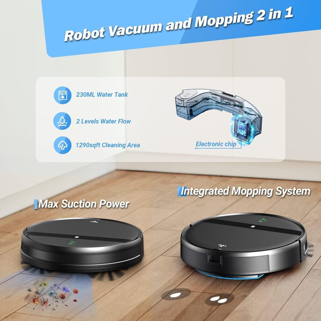 Pölynimuri-robotti Yogasuper Mopping Robot -pölynimuri G20, WiFi/Bluetooth, itselatautuva, aikataulutettu, maksimivoimakas imu Ihanteellinen lemmikkieläinten hiuksille/matolle/kovalle lattialle hinta ja tiedot | Robotti-imurit | hobbyhall.fi