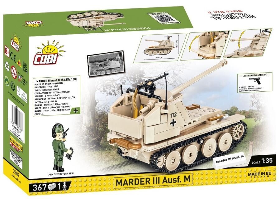 Cobi HC WWII Marder III Ausf.M 367kl 2282 hinta ja tiedot | LEGOT ja rakennuslelut | hobbyhall.fi