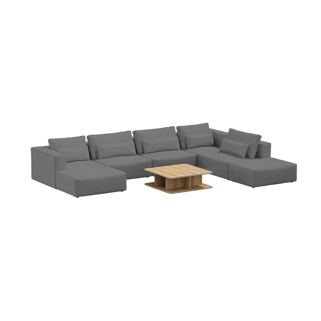 U-muotoinen sohva sohvapöydällä, Riposo Grande, 405x285x85cm, harmaa hinta ja tiedot | Kulmasohvat ja divaanisohvat | hobbyhall.fi