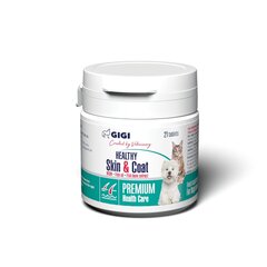 Gigi lisäravinne kissoille ja koirille tabletteina Healthy Skin & Coat, 21 kpl hinta ja tiedot | Kissan terveys ja hyvinvointi | hobbyhall.fi