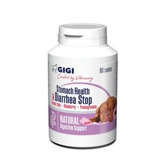 Gigi lisäravinne koirille tabletteina Stomach Health & Diarrhea Stop, 80 kpl hinta ja tiedot | Koiran terveys ja hyvinvointi | hobbyhall.fi