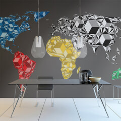 Valokuvatapetti - Map of the World - colorful solids 300x231 cm hinta ja tiedot | Valokuvatapetit | hobbyhall.fi