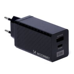 GaN Wozinsky WWCG011, 65 W., USB-C QC 3.0 PD-porteilla, musta hinta ja tiedot | Puhelimen laturit | hobbyhall.fi