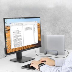 Kannettavan tietokoneen jalusta, Ugreen LP2581, alumiini, pystysuora, hopea hinta ja tiedot | Komponenttien lisätarvikkeet | hobbyhall.fi