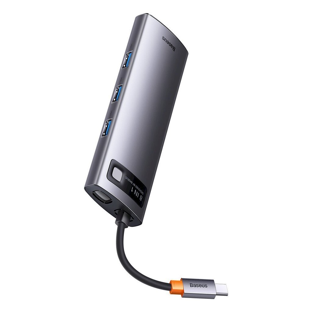 Telakointiasema, 8in1, Baseus HUB, USB-C 1xHDMI, 3xUSB 3.2, 1xPower Delivery, SD-kortinlukija, TF-kortinlukija, VGA, harmaa hinta ja tiedot | Adapterit | hobbyhall.fi