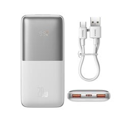 Virta-akku, Baseus, 10000 mAh., 20 W., USB-C 3A USB-kaapelilla 0,3 m, harmaa hinta ja tiedot | Varavirtalähteet | hobbyhall.fi