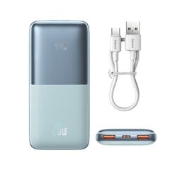 Virta-akku, Baseus, 10000 mAh., 20 W., USB-C 3A USB-kaapelilla 0,3 m., sininen. hinta ja tiedot | Varavirtalähteet | hobbyhall.fi