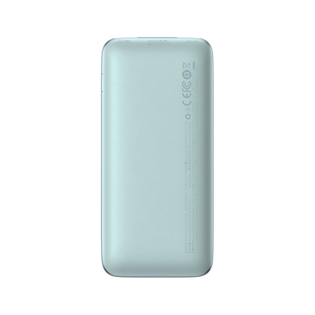 Virta-akku, Baseus, 10000 mAh., 20 W., USB-C 3A USB-kaapelilla 0,3 m., sininen. hinta ja tiedot | Varavirtalähteet | hobbyhall.fi