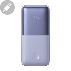 Virta-akku, Baseus, 10000 mAh., 20 W., USB-C 3A USB-kaapelilla 0,3 m., violetti hinta ja tiedot | Varavirtalähteet | hobbyhall.fi