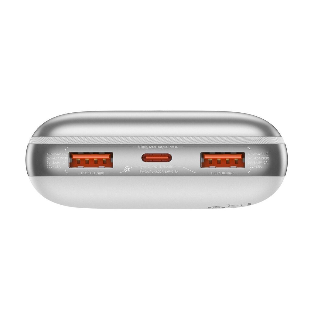 Virta-akku, Baseus, 20000 mAh., 22,5 W., 0,3 m USB-C-kaapelilla, harmaa hinta ja tiedot | Varavirtalähteet | hobbyhall.fi