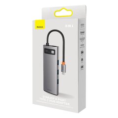 Kortinlukija, 8in1, Baseus StarJoy HUB, USB-C 3xUSB HDMI RJ45 SD ja TF PD, harmaa hinta ja tiedot | Adapterit | hobbyhall.fi